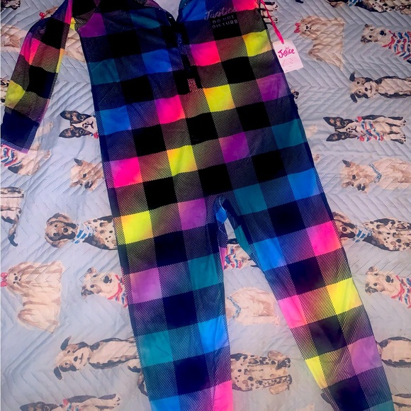 Justice Onesie Plaid Cozy Size 14 , warm and perfect for any time of year - Picture 7 of 15